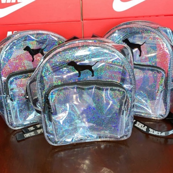 Victoria secret mini clear holographic backpack - Picture 3 of 4